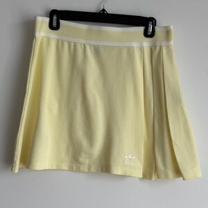 adidas Pale Yellow Circle Skirt with White Waistband